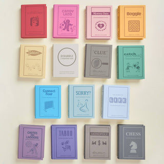 15 - Pack Vintage Bookshelf Assortment of Classic Board Games - Plum Sage Flowers