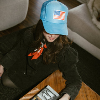 American Flag Trucker Hat - Plum Social Events & Flowers