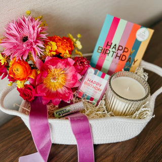 Birthday in Bloom | Birthday Gift Basket - Plum Sage Flowers