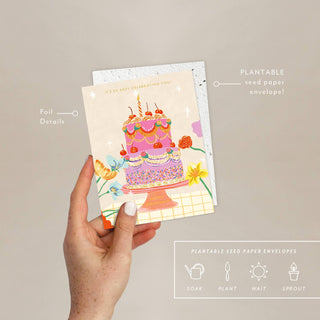 Cherry Cake - Birthday Card - Plum Social Events & Flowers