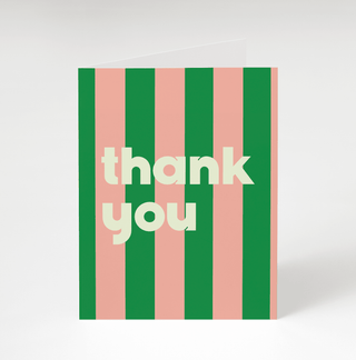 Green Stripe Thank You Card - Plum Social Events & Flowers
