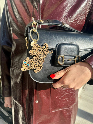 Hand - painted Leopard Bag Charm + Keychain | Eco - Friendly - Plum Social Events & Flowers