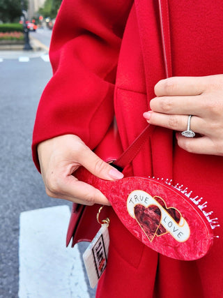 Hand - painted True Love Amazing Hair Day Brush | Eco - Friendly - Plum Sage Flowers