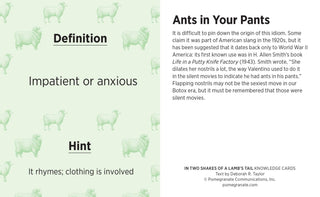 In Two Shakes of a Lamb's Tail: A Quiz Deck of Curious Sayings Knowledge Cards - Plum Sage Flowers