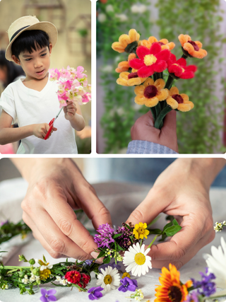 Little Buds Floral Design Class: Mommy & Me Colorful Crowns | May 9th at 12:30 PM - Plum Social Events & Flowers