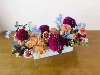 Long & Low Centerpiece - Plum Social Events & Flowers
