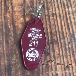 Motel Key Fob - Chelsea Hotel - Plum Sage Flowers