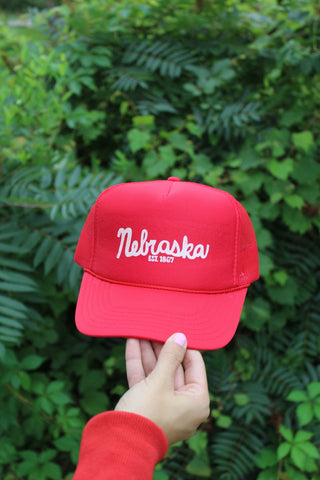 Nebraska Wave Red Foam Hat - Plum Sage Flowers