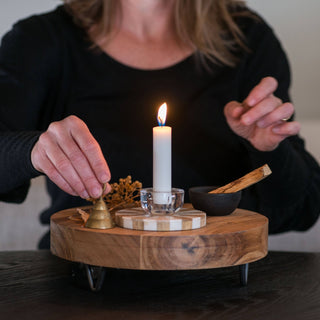 Shabbat Candles | 12 - Count Box - Plum Sage Flowers