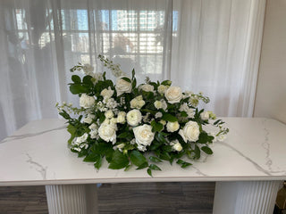 Sympathy Flower Arrangement - Casket Spray - Plum Sage Flowers