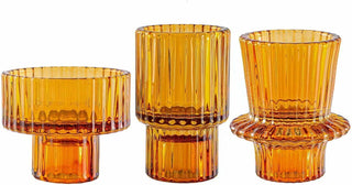 TAPER - amber ribbed - set of 3 - Plum Sage Flowers