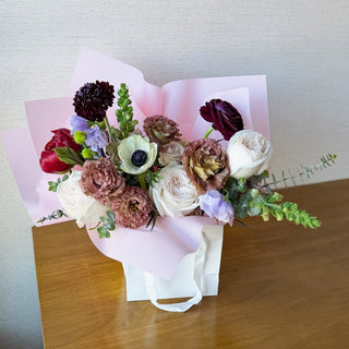 Valentine's Day Flowers Denver Pre - Order: Madame B Bouquet Bag - Plum Social Events & Flowers