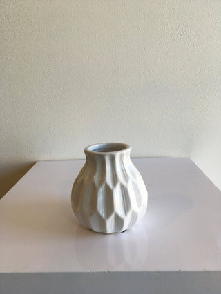 White geometric budvase - Plum Social Events & Flowers