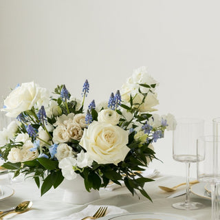 Ivory & Blue Large Arrangement - Plum Sage Flowers