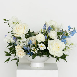 Ivory & Blue Large Arrangement - Plum Sage Flowers
