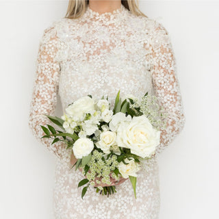 Ivory & Blue Small Bouquet - Plum Sage Flowers