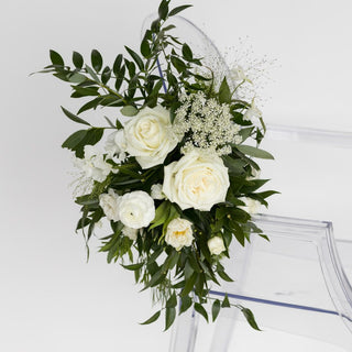 Ivory & Blush Chair Spray - Plum Sage Flowers