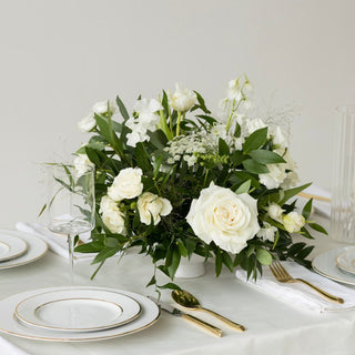 Ivory & Green Small Arrangement - Plum Sage Flowers